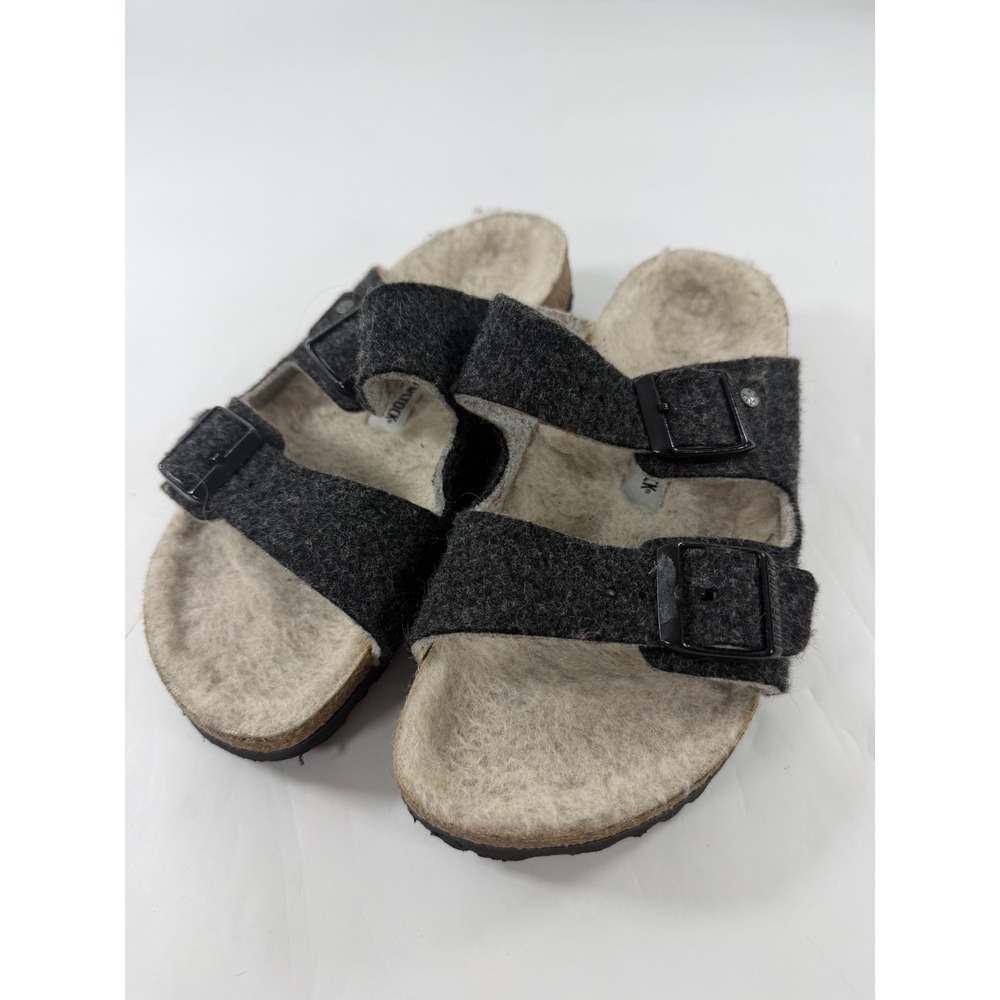 Birkenstock Arizona Shearling Anthracite Wool Felt Sandals 36 L5 Narrow Black